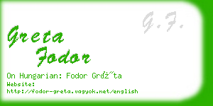 greta fodor business card
